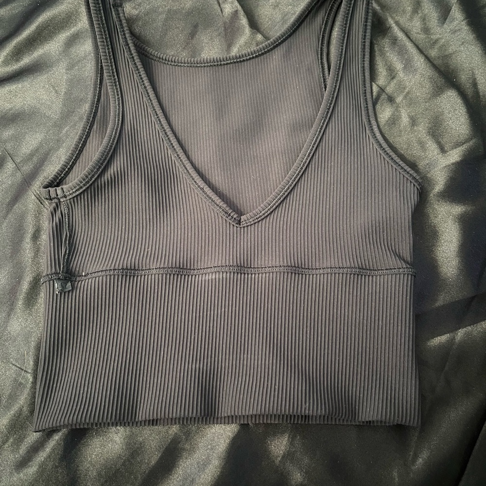 Lululemon Ribbed Black Crop Top